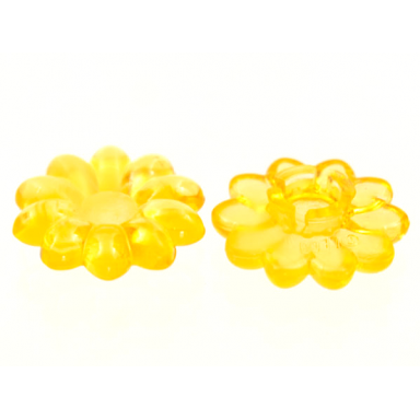 trans-light orange clikits icon flower 10 petals 2 x 2 small with pin polished transparent colors only