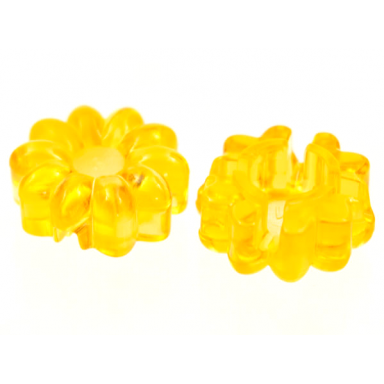 trans-light orange clikits icon flower 10 petals 2 x 2 small with hole polished transparent colors only