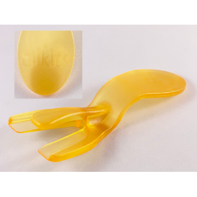 trans-light orange clikits tool part separator with clikits logo on handle
