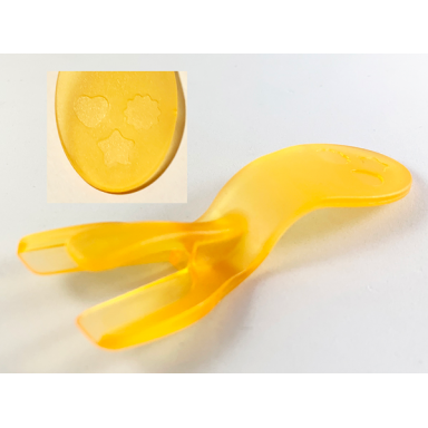 trans-light orange clikits tool part separator with heart flower and star on handle