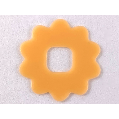 trans-light orange clikits icon accent rubber flower 10 petals 2 3 4 x 2 3 4
