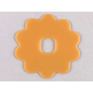 trans-light orange clikits icon accent rubber flower 10 petals 4 1 8 x 4 1 8