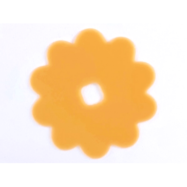 trans-light orange clikits icon accent rubber flower 10 petals 5 3 8 x 5 3 8