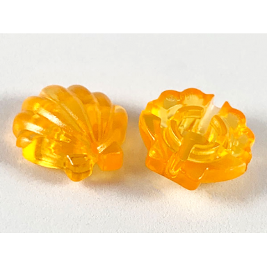 trans-light orange clikits icon shell 2 x 2 with hole