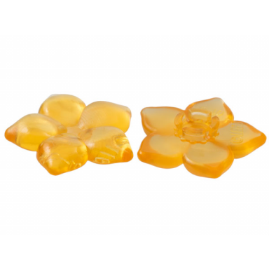 trans-light orange clikits icon flower 5 pointed petals 2 x 2 large with pin