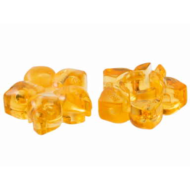trans-light orange clikits icon flower 5 pointed petals 2 x 2 large with hole