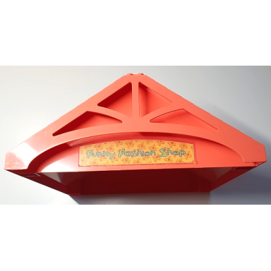 salmon scala roof 24 x 22 x 7 with funky fashion shop and flowers pattern sticker - set 3118