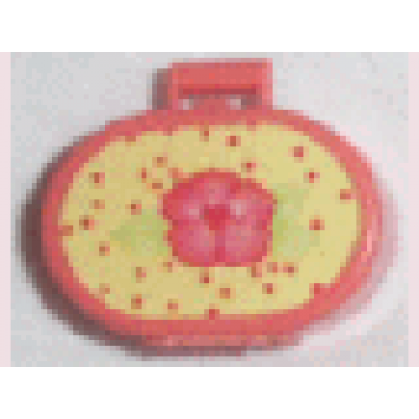 salmon scala utensil oval case with pink flower and red dots on light yellow pattern sticker - sets 3118 3204 3210