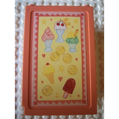 salmon scala dresser without top with ice cream sundaes and coins pattern sticker - set 3116