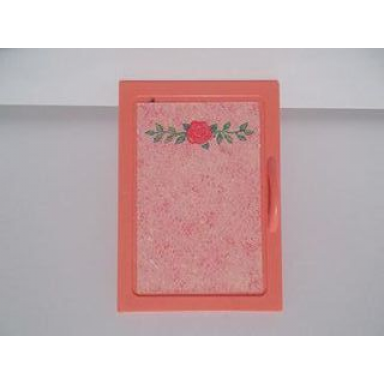 salmon scala cupboard door 8 x 6 with rose and leaves pattern sticker - set 3242