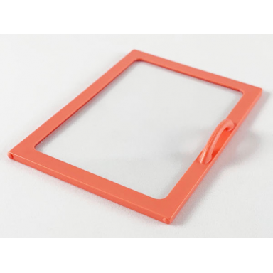 salmon scala cupboard door 8 x 6 with molded trans-clear glass pattern