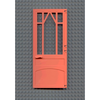 salmon scala door 10 x 1 x 18 2 3 mullioned with fixed trans-clear glass - hinges