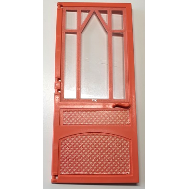 salmon scala door 10 x 1 x 18 2 3 mullioned with fixed trans-clear glass - hinges with lattice panel pattern on both sides stickers - set 3119