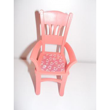 salmon scala chair - highback dining with flowers on dark pink background pattern sticker - set 3242