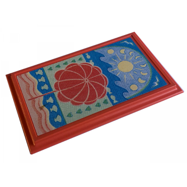 salmon scala wall panel 6 x 10 with beach umbrella and sun pattern sticker - set 3243