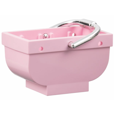 pink belville utensil basket with chrome silver handle 30109 23293