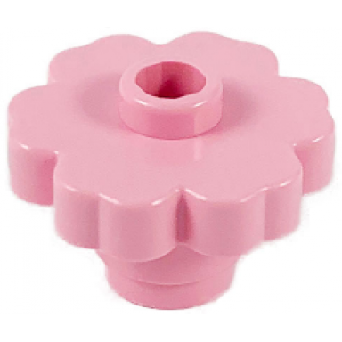 pink plant flower 2 x 2 rounded - open stud