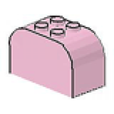 pink slope curved 4 x 2 x 2 double with 4 studs