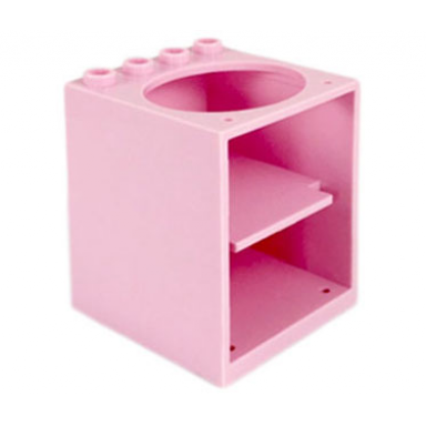 pink container cupboard 4 x 4 x 4 with elliptical hole for sink