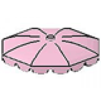 pink belville umbrella top with rounded bottom flaps