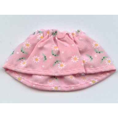 pink belville clothes skirt short with white flowers and spots pattern