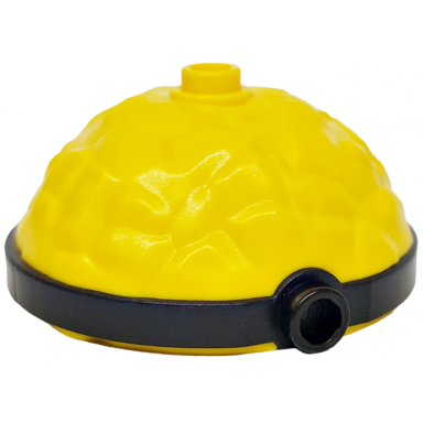 minifigure head modified minion extra wide textured with molded black single lens goggles pattern