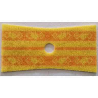 yellow minifigure poncho cloth with dark orange stripes and squares pattern
