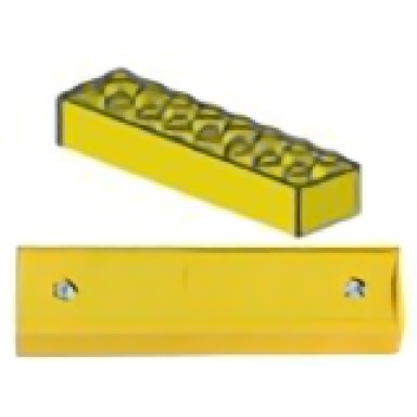 yellow magnet brick modified 2 x 8 sealed base