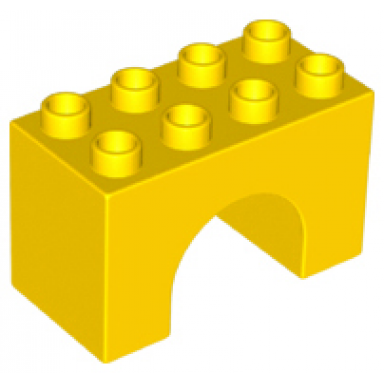 yellow duplo brick 2 x 4 x 2 arch