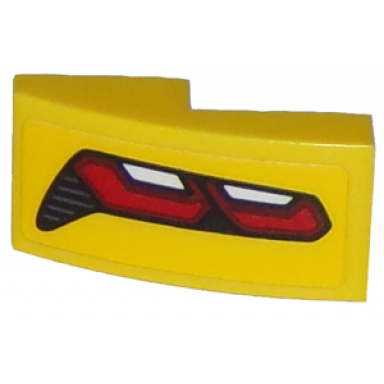 yellow slope curved 2 x 1 x 2 3 with corvette taillight pattern model left side sticker - set 75870