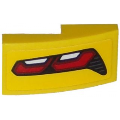 yellow slope curved 2 x 1 x 2 3 with corvette taillight pattern model right side sticker - set 75870