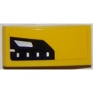 yellow slope curved 2 x 1 x 2 3 with chevrolet corvette upper headlight pattern model left side sticker - set 75870