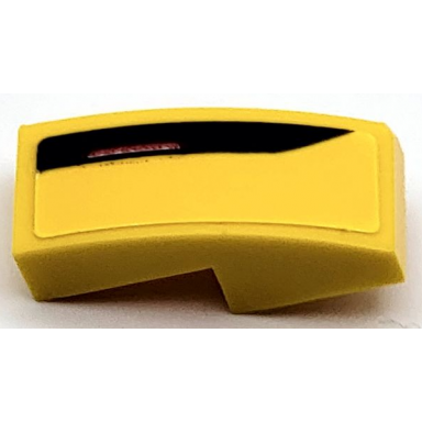 yellow slope curved 2 x 1 x 2 3 with black stripe and red taillight pattern model left side sticker - set 75893