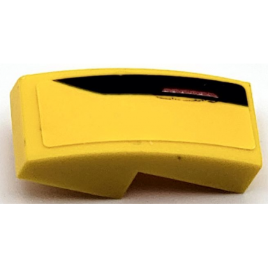 yellow slope curved 2 x 1 x 2 3 with black stripe and red taillight pattern model right side sticker - set 75893
