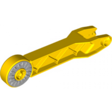 yellow duplo crane arm with light bluish gray locking ring and drum narrow ridged holder