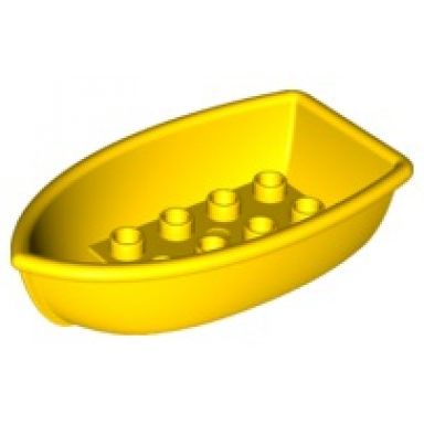 yellow duplo boat with 8 studs