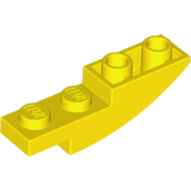 yellow slope curved 4 x 1 inverted