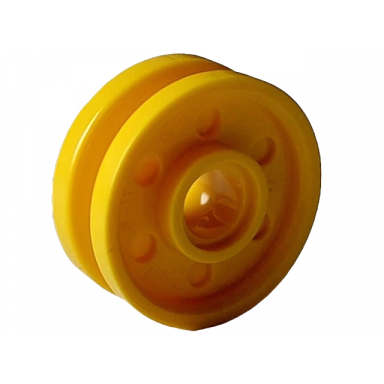 yellow wheel 18mm d x 8mm with fake bolts and deep spokes with inner ring
