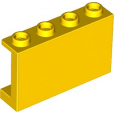 yellow panel 1 x 4 x 2 with side supports - hollow studs