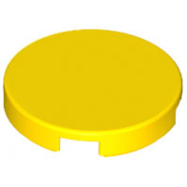 yellow tile round 2 x 2 with bottom stud holder