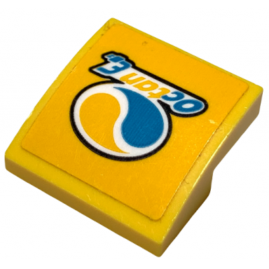 yellow slope curved 2 x 2 x 2 3 with octan logo and octan e pattern sticker - sets 60291 60292