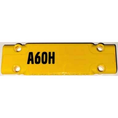 yellow technic panel plate 3 x 11 x 1 with black a60h pattern model left side sticker - set 42114