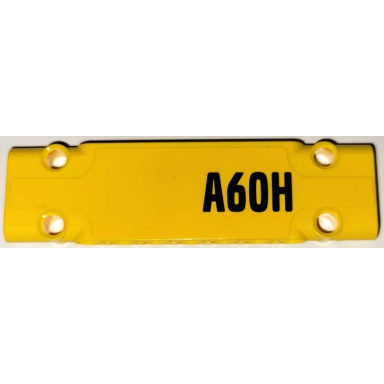 yellow technic panel plate 3 x 11 x 1 with black a60h pattern model right side sticker - set 42114