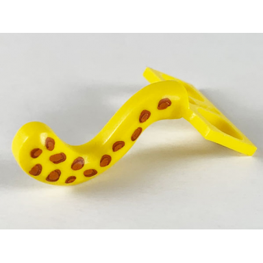 yellow minifigure costume tail cat with dark orange leopard spots pattern