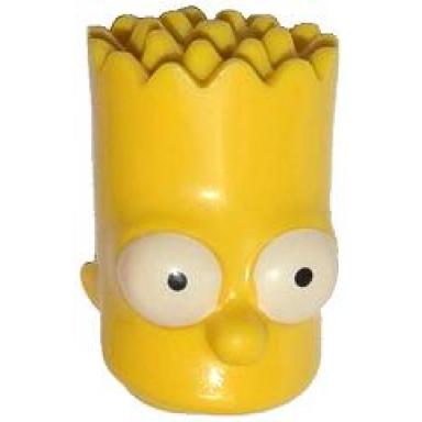 yellow minifigure head modified simpsons bart simpson - eyes wide pattern