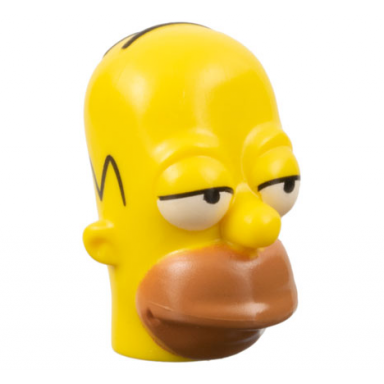 yellow minifigure head modified simpsons homer simpson - eyes partially open pattern