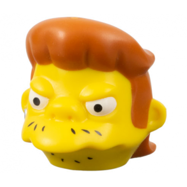yellow minifigure head modified simpsons snake pattern
