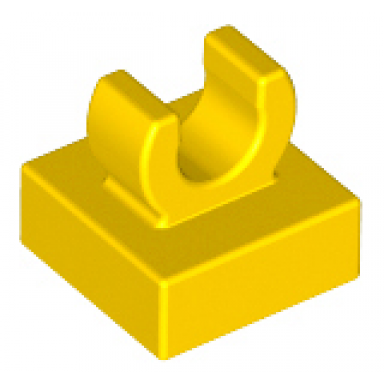 yellow tile modified 1 x 1 with open o clip
