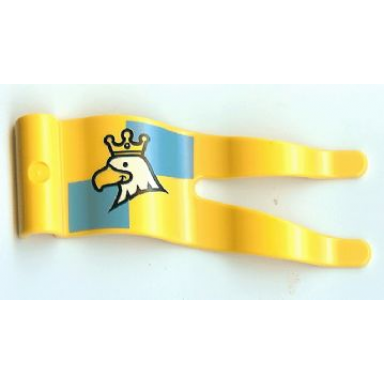yellow duplo flag wavy 2 x 5 without slits with white eagle with crown pattern