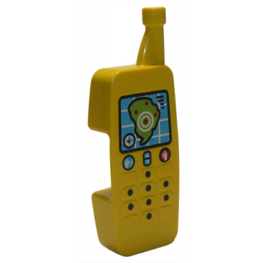 yellow duplo utensil telephone mobile with keypad with map on display pattern
